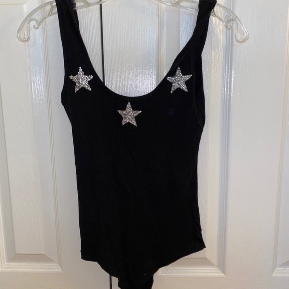 LF RHINESTONE STAR NECK TANK BODYSUIT - Picture 3 of 5